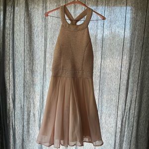 Pink halter top prom dress